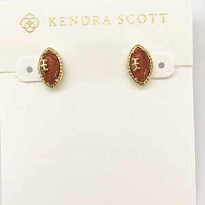 Kendra Scott Football Earrings In Orange Goldstone
